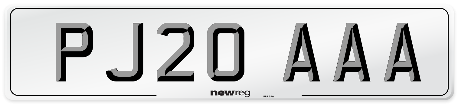 PJ20 AAA Number Plate from New Reg